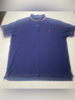 Polo by Ralph Lauren Navy Polo with Red Logo and Trim 2XB